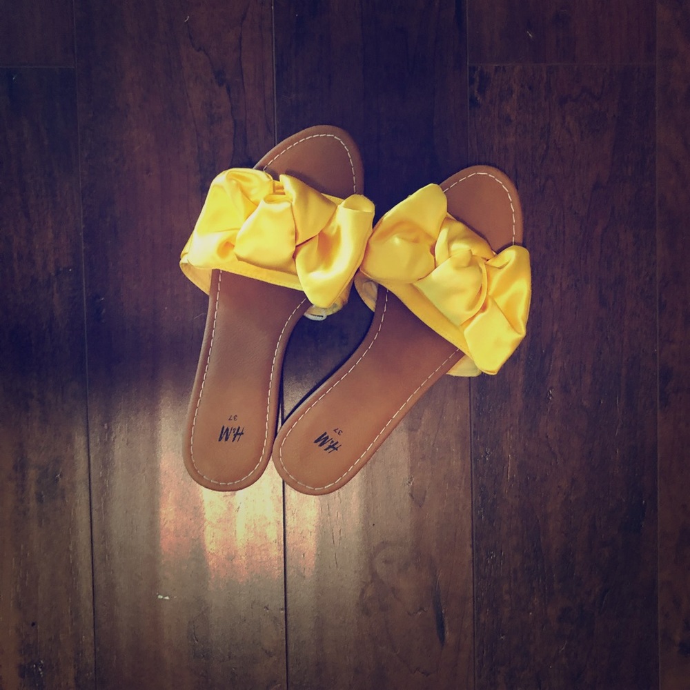 Yellow Satin Sandals